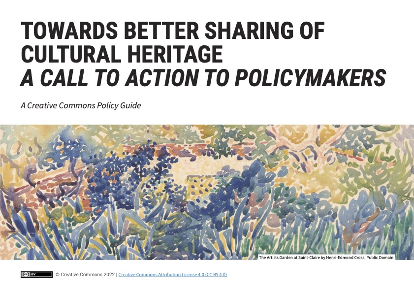 Towards better sharing of cultural heritage: A call to action to policymakers.